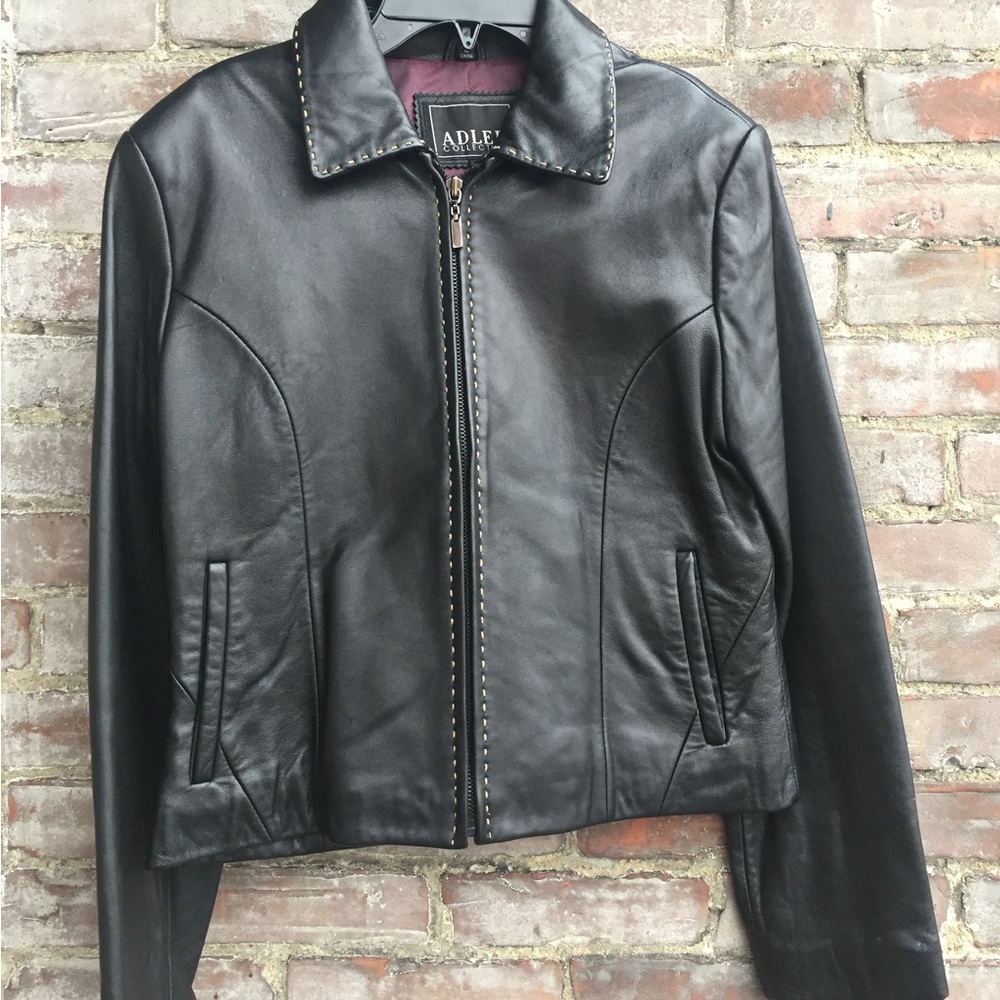 Women's Black Leather Jacket Lamb Skin Butter Soft M